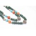 String Necklace Women Oxidized Metal Natural Multi Color Gem Stones Gift D294